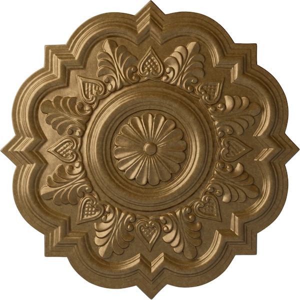 Ekena Millwork Deria Ceiling Medallion (Fits Canopies up to 6"), Hand-Painted Pale Gold, 20 1/4"OD x 1 1/2"P CM20DRPAS - main